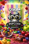 Karamelizovaný popkorn, príchuť mix ovocie, 90g balenie