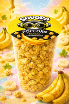 Karamelizovaný popkorn, príchuť banán (pohár, 60 g)