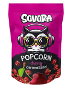 Karamelizovaný popkorn, príchuť čerešňa, 90g balenie