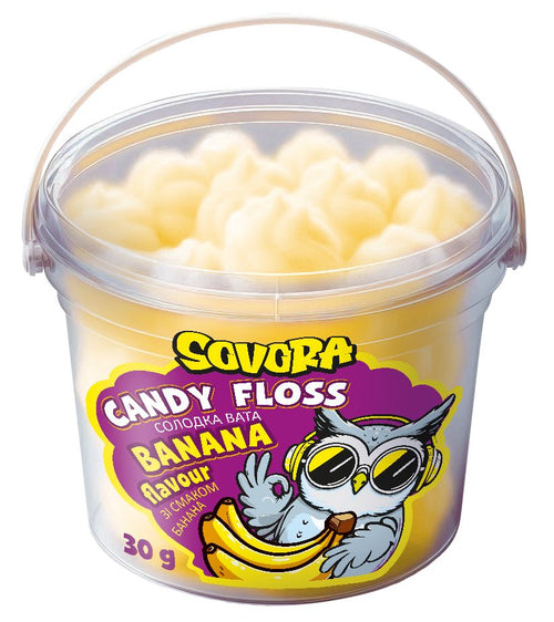 Cukrová vata s príchuťou banánu (vedierko, 30 g)